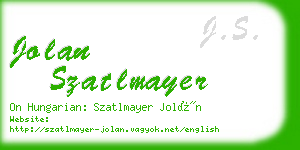 jolan szatlmayer business card